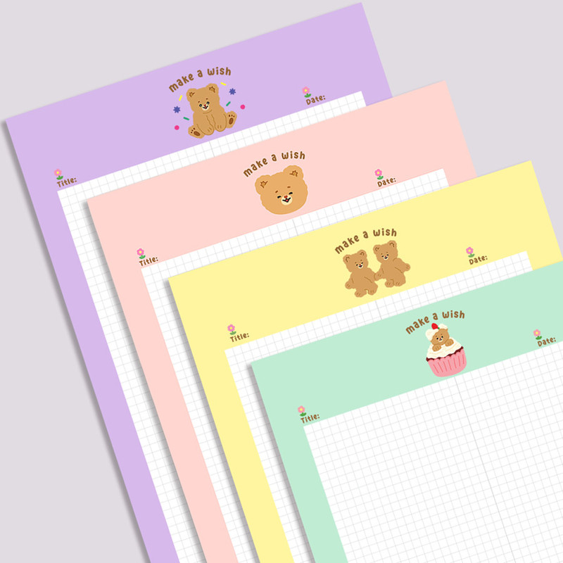 Cute design - Second Mansion Camel Bear B5 Grid Writing Notepad