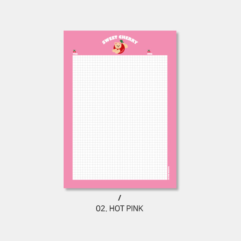 Hot pink - Second Mansion Jucy Bear B5 Grid Writing Notepad Hot pink - Second Mansion Jucy Bear B5 Grid Writing Notepad