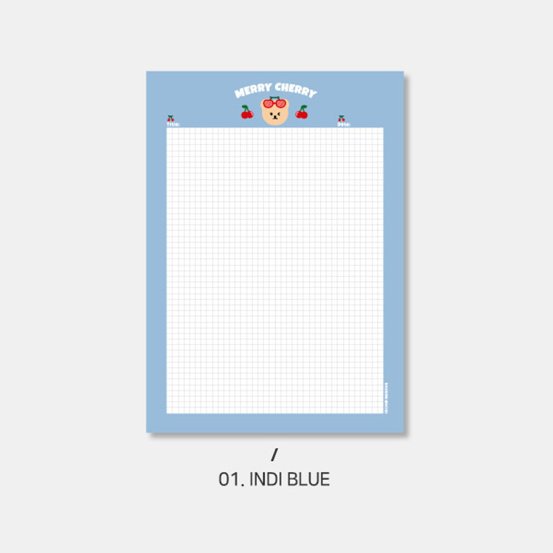 Indi blue - Second Mansion Jucy Bear B5 Grid Writing Notepad  Indi blue - Second Mansion Jucy Bear B5 Grid Writing Notepad