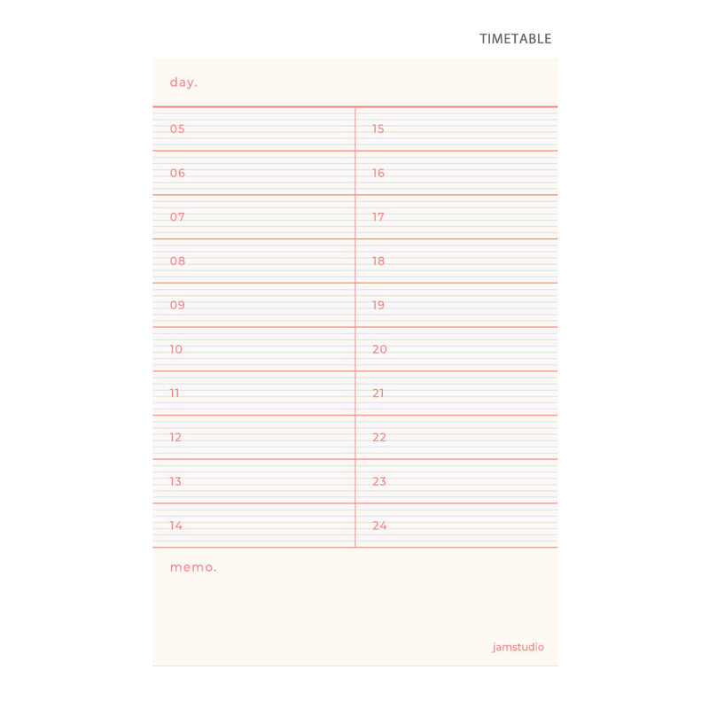 Timetable -Jam Studio Daily Memo Timetable To Do List Notepad Timetable -Jam Studio Daily Memo Timetable To Do List Notepad