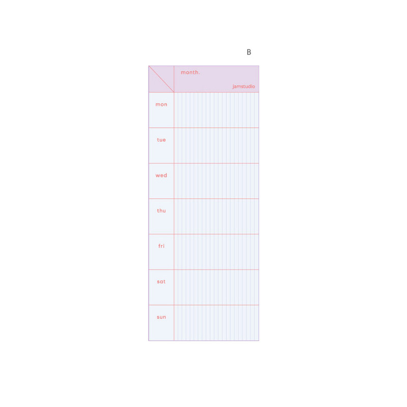 B - Jam Studio Weekly Memo Checklist Dateless Planner