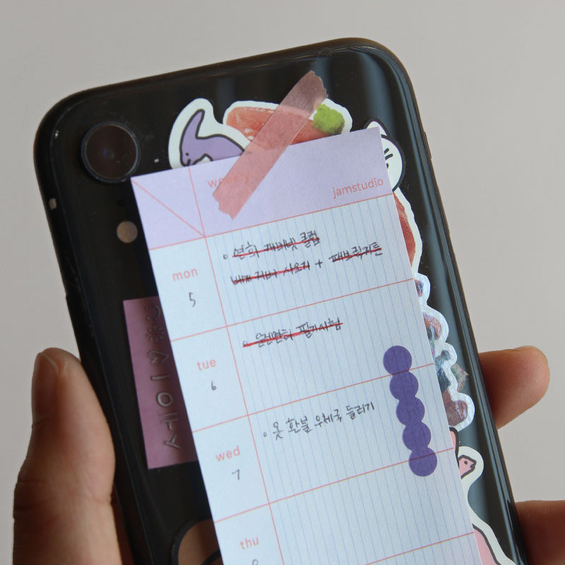 Usage example - Jam Studio Weekly Memo Checklist Dateless Planner Usage example - Jam Studio Weekly Memo Checklist Dateless Planner