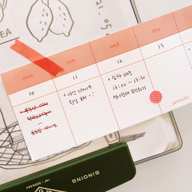 Usage example - Jam Studio Weekly Memo Checklist Dateless Planner Usage example - Jam Studio Weekly Memo Checklist Dateless Planner