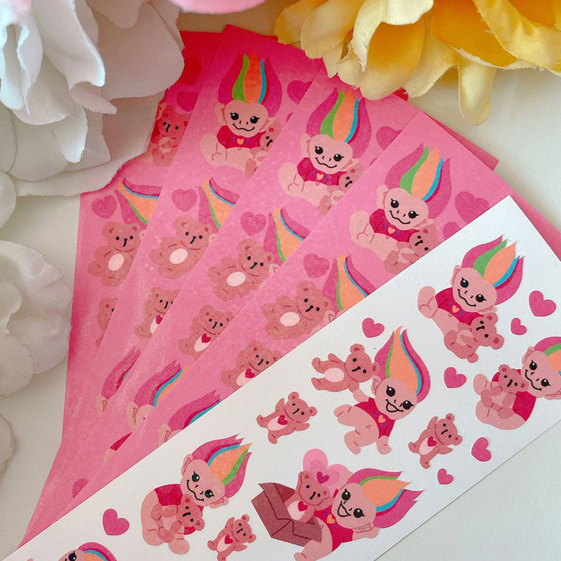 FlyFlyUnicorn Troll Gom Chungi Glitter Paper Sticker 