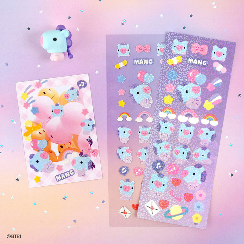 BT21 Baby Glitter Removable Sticker  BT21 Baby Glitter Removable Sticker
