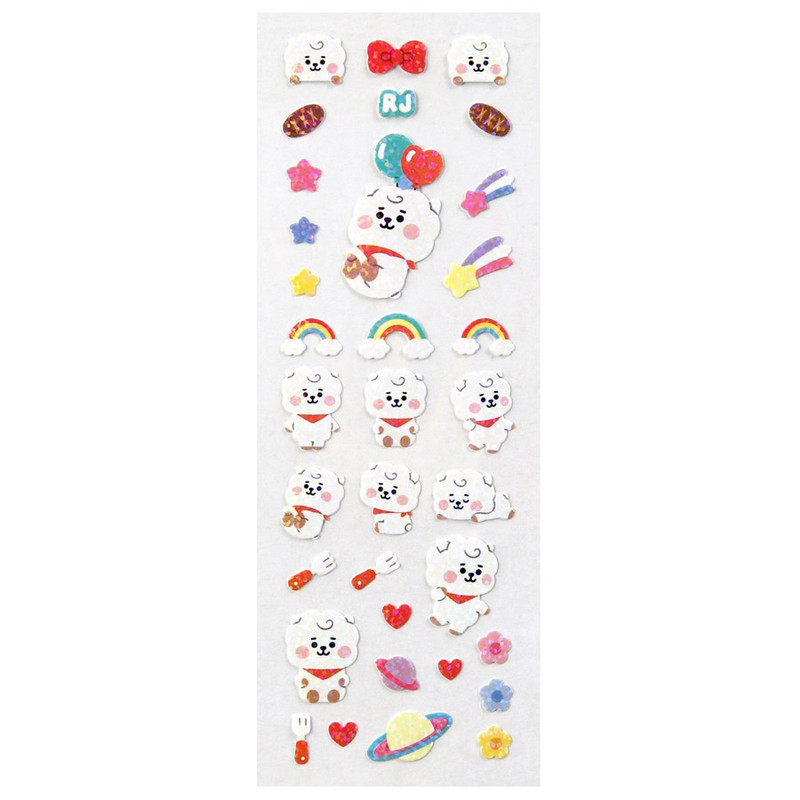 RJ - BT21 Baby Glitter Removable Sticker  RJ - BT21 Baby Glitter Removable Sticker