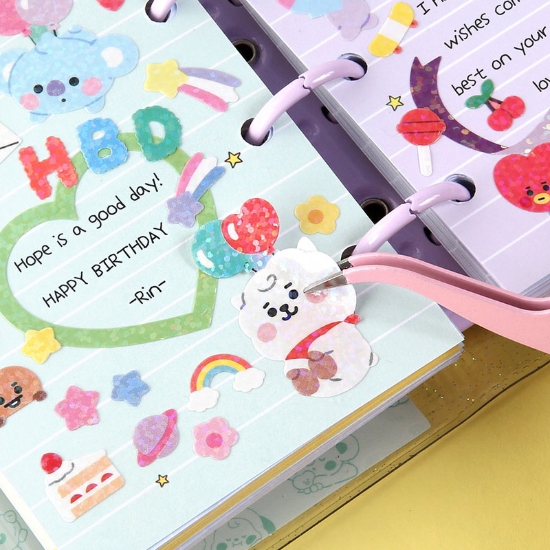 Usage example - BT21 Baby Glitter Removable Sticker  Usage example - BT21 Baby Glitter Removable Sticker
