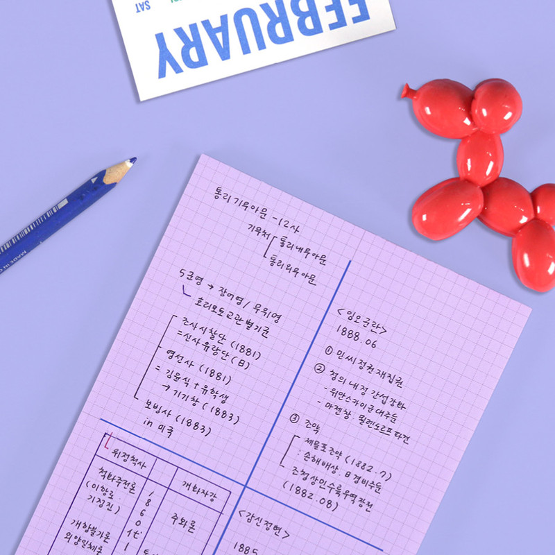 Usage example - Second Mansion Basic A5 Grid Memo Writing Notepad