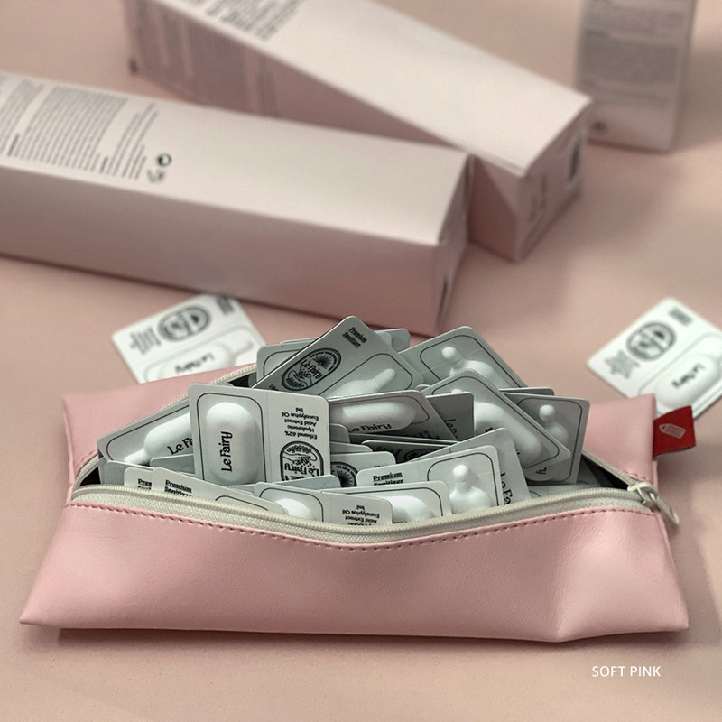 Soft Pink - Gunmangzeung The Memo Zipper Pencil Case Pouch