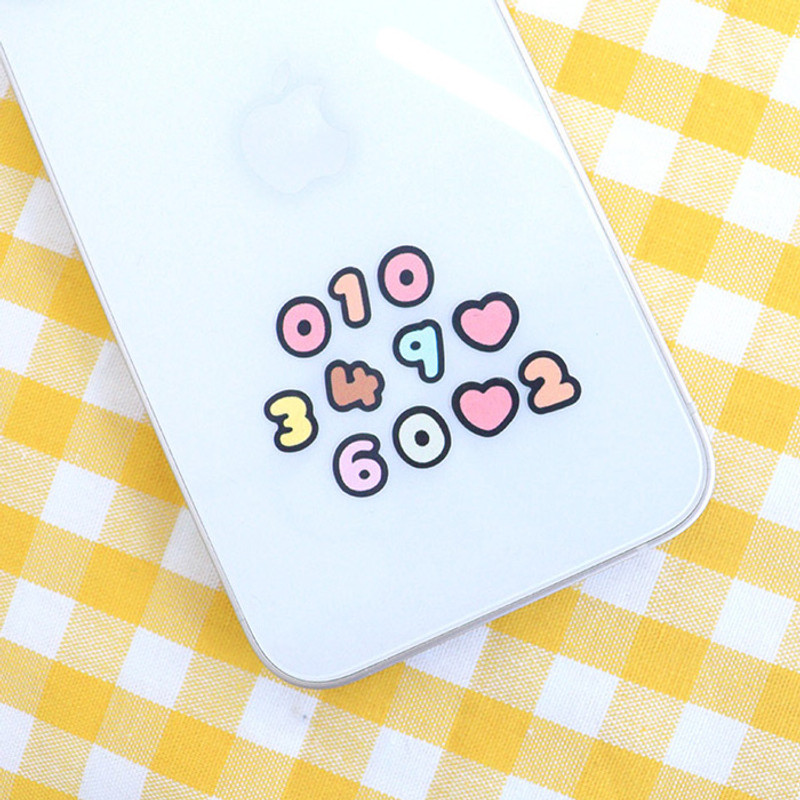 Usage example - Indigo Basic Korean Hangul Alphabet Number Removable Sticker Pack