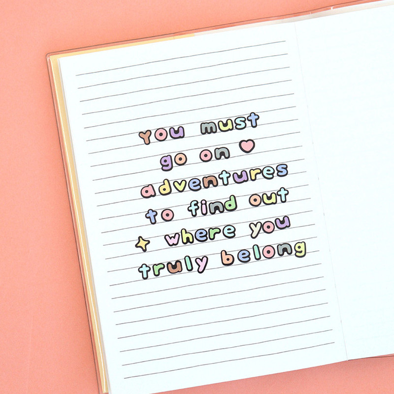 Usage example - Indigo Basic Calli Alphabet Removable Sticker Pack