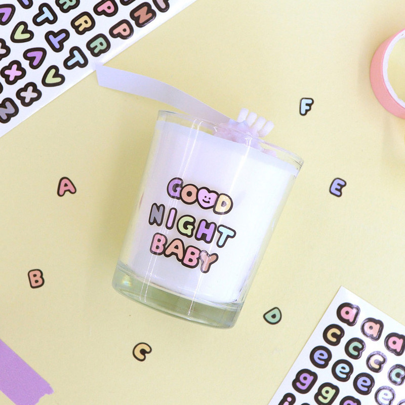 Usage example - Indigo Basic Calli Alphabet Removable Sticker Pack