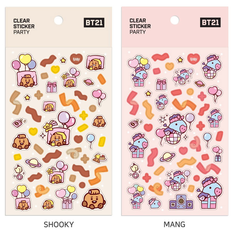 Option - BT21 Baby Party Confetti PVC Clear Sticker