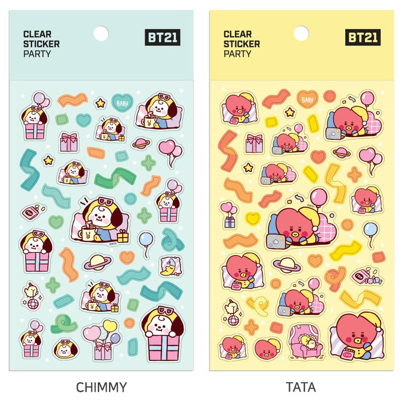 Option - BT21 Baby Party Confetti PVC Clear Sticker
