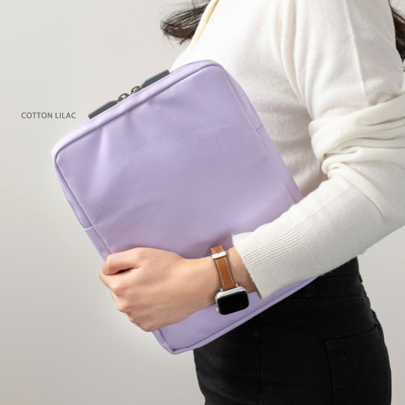 Cotton Lilac - Byfulldesign iPad Tablet PC 11" Sleeve Case with Screen Cleaning Cloths