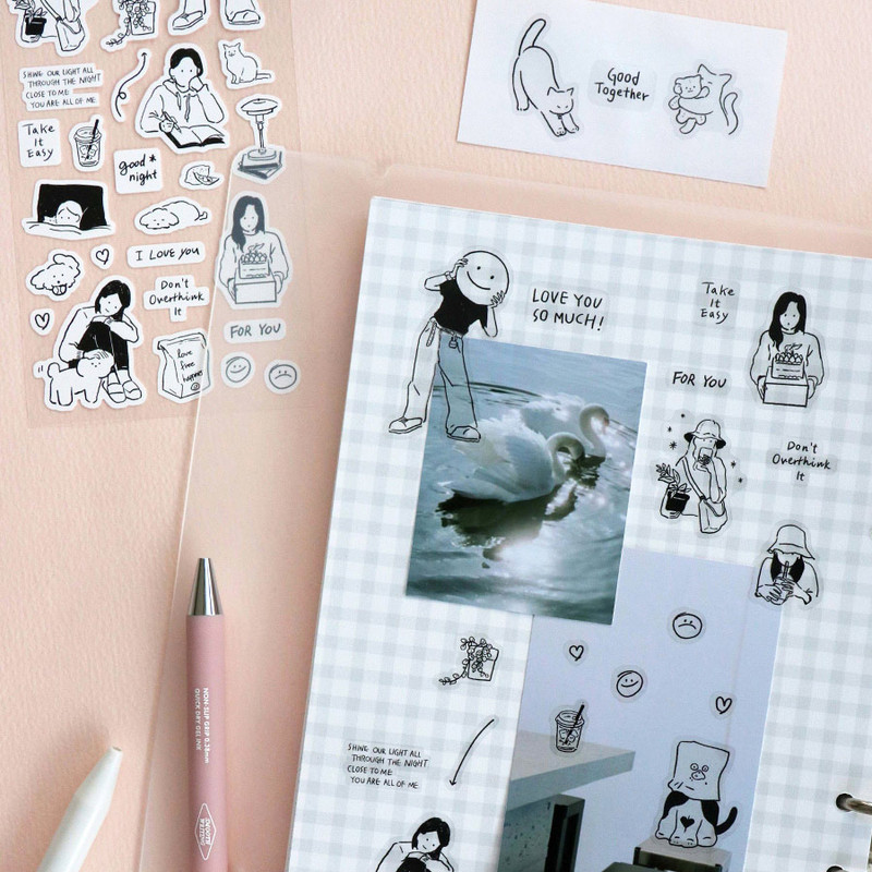 Usage example - ICONIC Drawing Clear and Removable Paper Sticker Pack