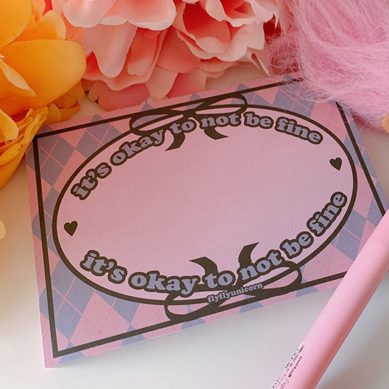 FlyFlyUnicorn It's Okay Writing Notepad Of 100 Sheets FlyFlyUnicorn It's Okay Writing Notepad Of 100 Sheets
