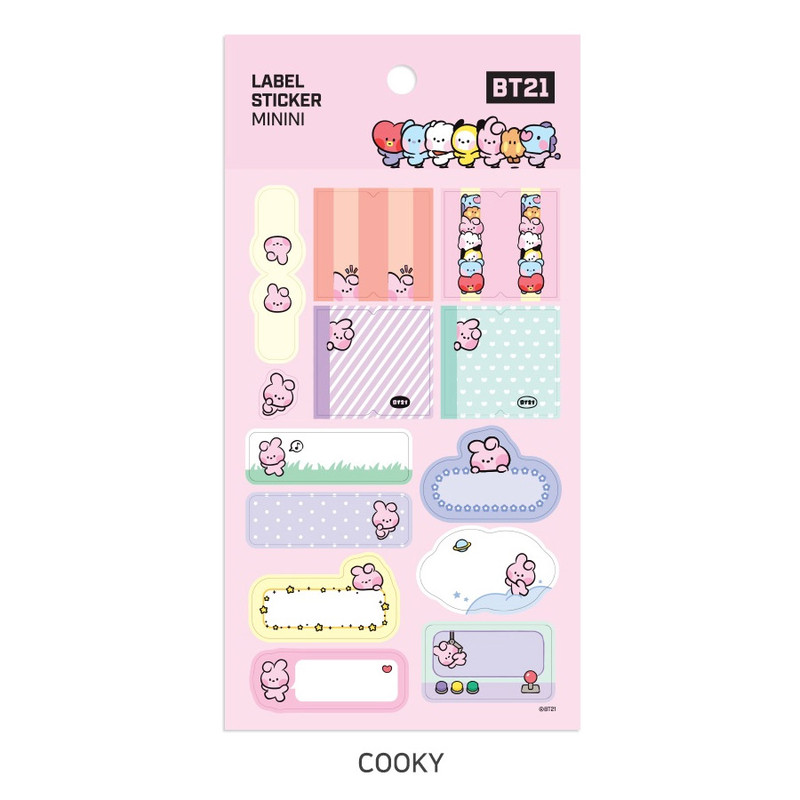 COOKY - BT21 Minini Removable Label Sticker Pack