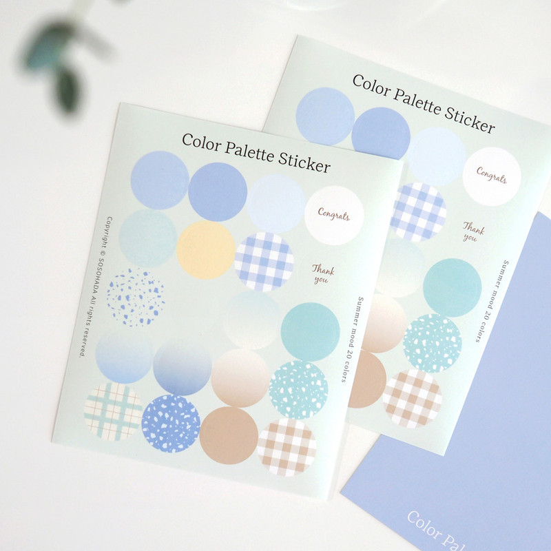 Summer Mood Color Palette Removable Paper Stickers Summer Mood Color Palette Removable Paper Stickers