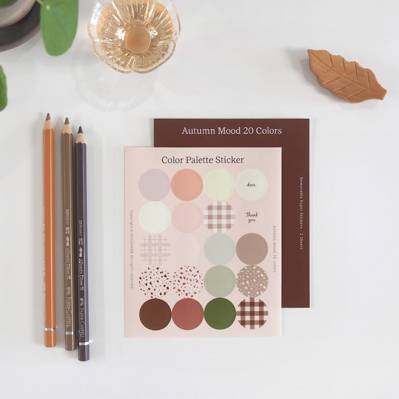 Autumn Mood Color Palette Removable Paper Stickers