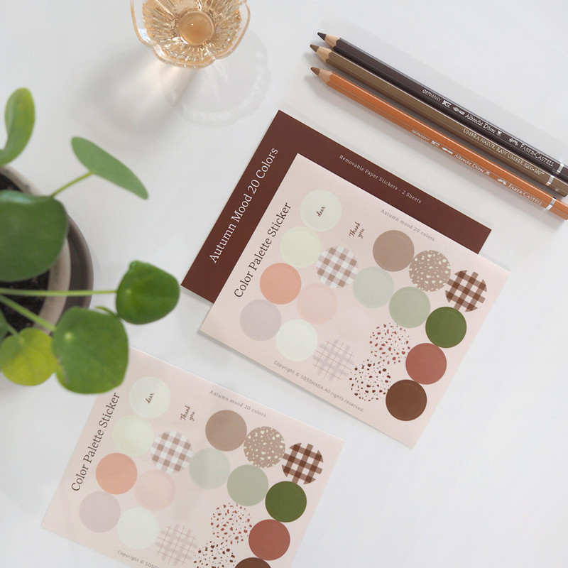 Autumn Mood Color Palette Removable Paper Stickers