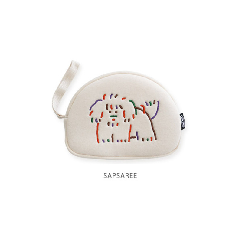 Sapsaree - ROMANE Brunch Brother Round Zipper Pouch with Strap Sapsaree - ROMANE Brunch Brother Round Zipper Pouch with Strap