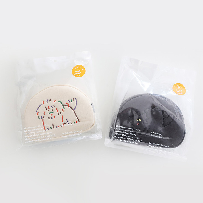 Package - ROMANE Brunch Brother Round Zipper Pouch with Strap Package - ROMANE Brunch Brother Round Zipper Pouch with Strap