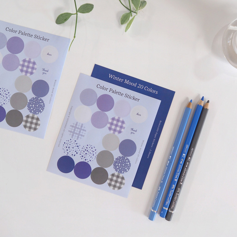 Winter Mood Color Palette Removable Paper Stickers Winter Mood Color Palette Removable Paper Stickers