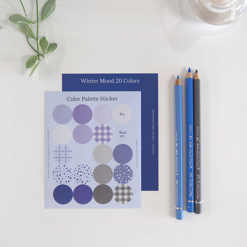 Winter Mood Color Palette Removable Paper Stickers Winter Mood Color Palette Removable Paper Stickers