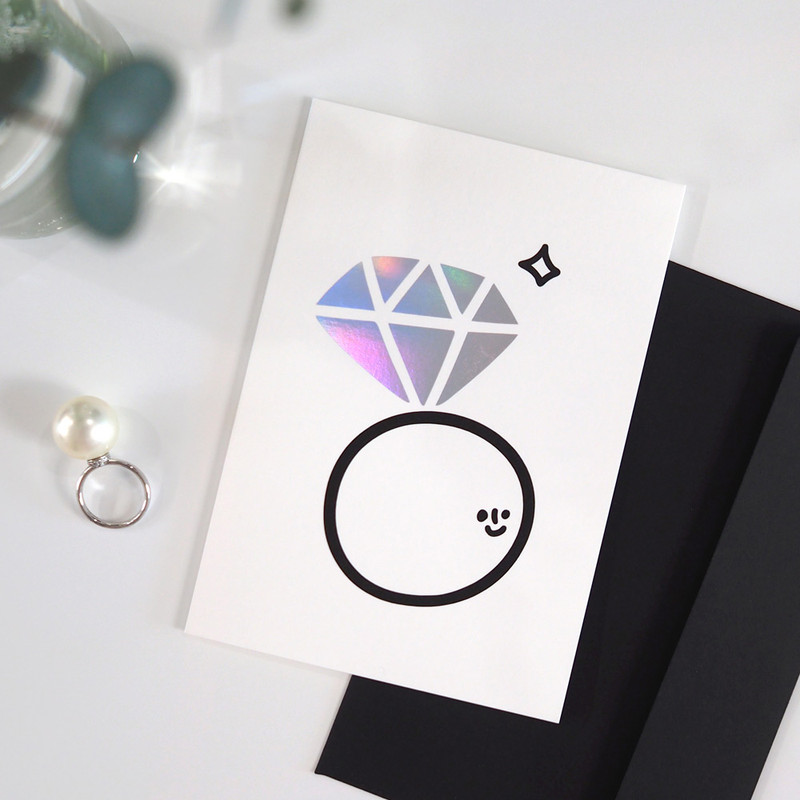 When You Smile Hologram ring message card