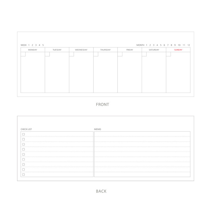 Inner paper - 2Young Color Wirebound Undated Weekly Desk Planner