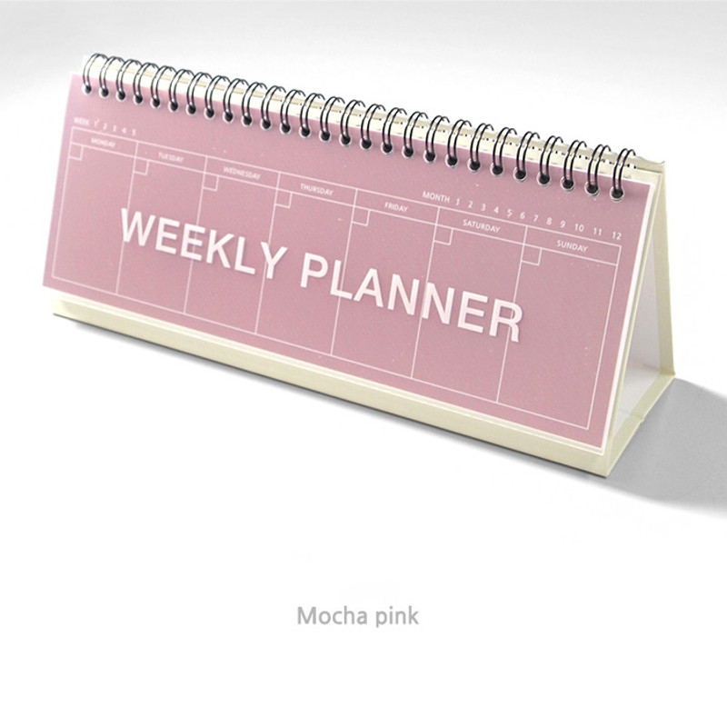Mocha Pink - 2Young Color Wirebound Undated Weekly Desk Planner