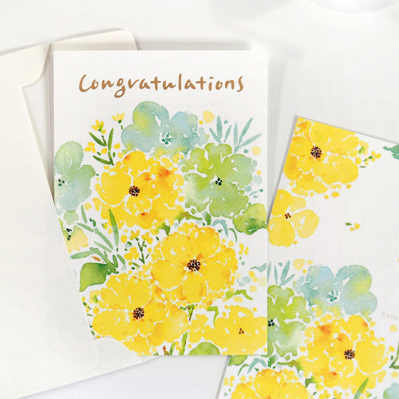 Sosohada Flowers Congratulations Card with Envelope Sosohada Flowers Congratulations Card with Envelope