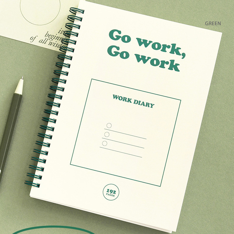Green - Indigo Go Work A5 Wirebound Undated Daily Planner Green - Indigo Go Work A5 Wirebound Undated Daily Planner