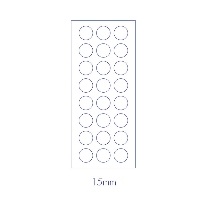 15mm - Paperian Pigment Circle Clear Removable Sticker Pack 15mm - Paperian Pigment Circle Clear Removable Sticker Pack