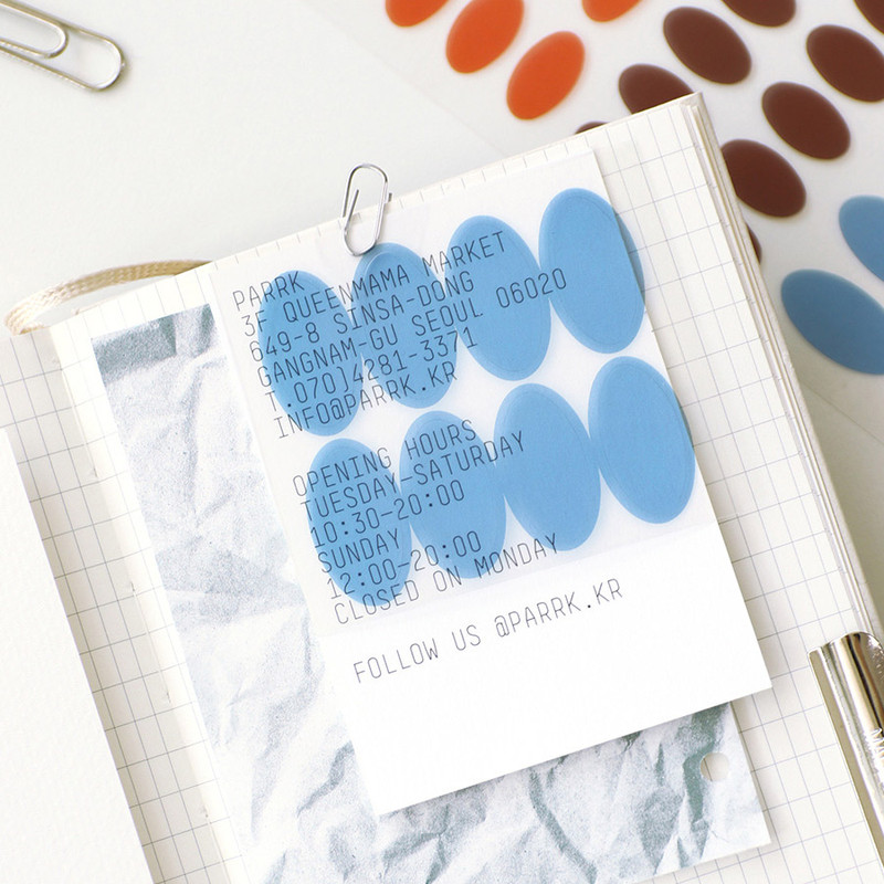 Usage example - Paperian Pigment Circle Clear Removable Sticker Pack Usage example - Paperian Pigment Circle Clear Removable Sticker Pack