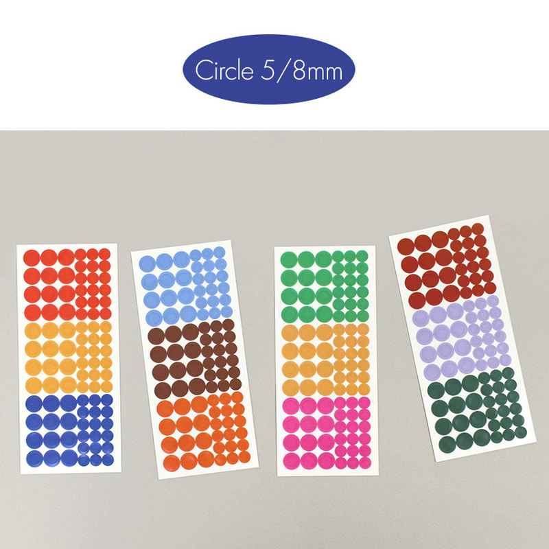 Circle 5mm, 8mm - Paperian Pigment Clear Removable Sticker Pack of 28 sheets Circle 5mm, 8mm - Paperian Pigment Clear Removable Sticker Pack of 28 sheets