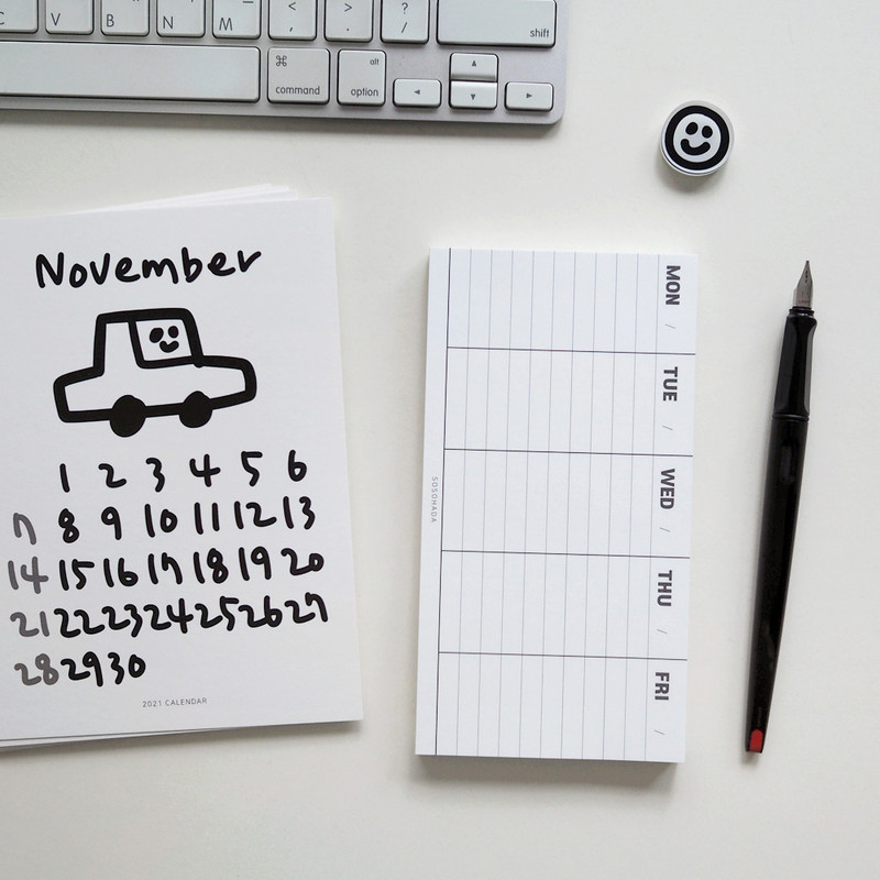 Black Monday to Friday Weekday Planner Notepad Black Monday to Friday Weekday Planner Notepad