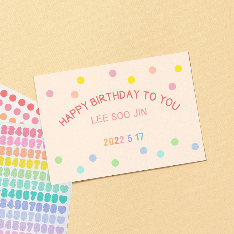 Usage example - Antenna Shop Clear Point Circle Number Paper Sticker Pack
