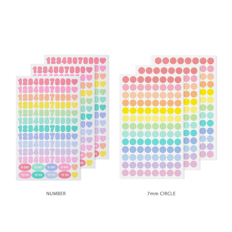 Antenna Shop Clear Point Circle Number Paper Sticker Pack