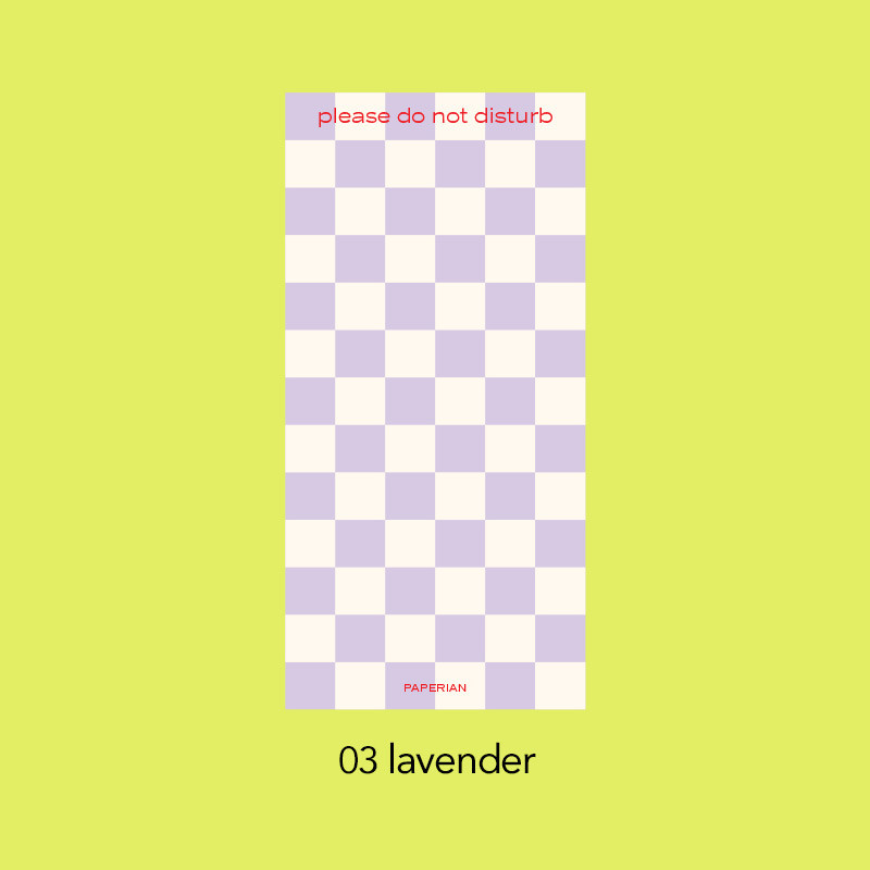 Lavender - PAPERIAN Do Not Disturb Checkerboard Writing Pad