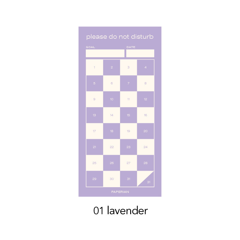 Lavender - PAPERIAN Do Not Disturb Goal Tracker Planner Writing Pad