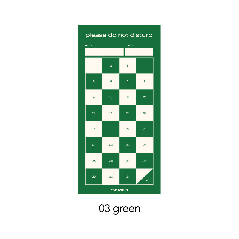 Green - PAPERIAN Do Not Disturb Goal Tracker Planner Writing Pad