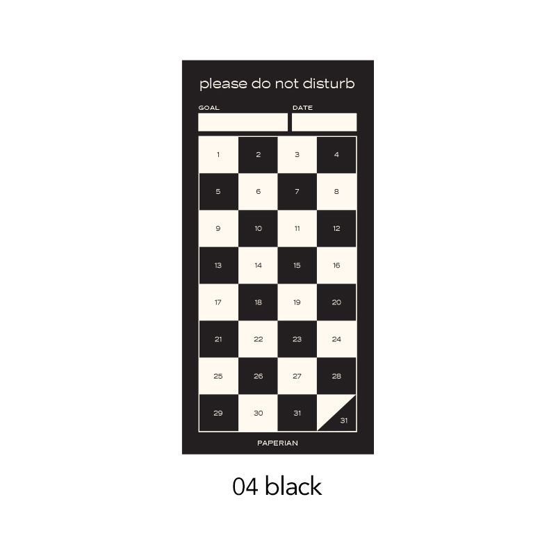 Black - PAPERIAN Do Not Disturb Goal Tracker Planner Writing Pad
