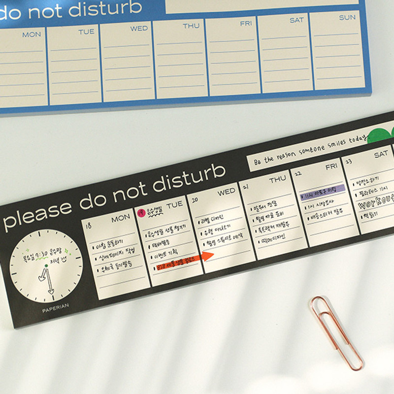 Usage example - PAPERIAN Do Not Disturb Dateless Weekly Desk Planner Pad Usage example - PAPERIAN Do Not Disturb Dateless Weekly Desk Planner Pad