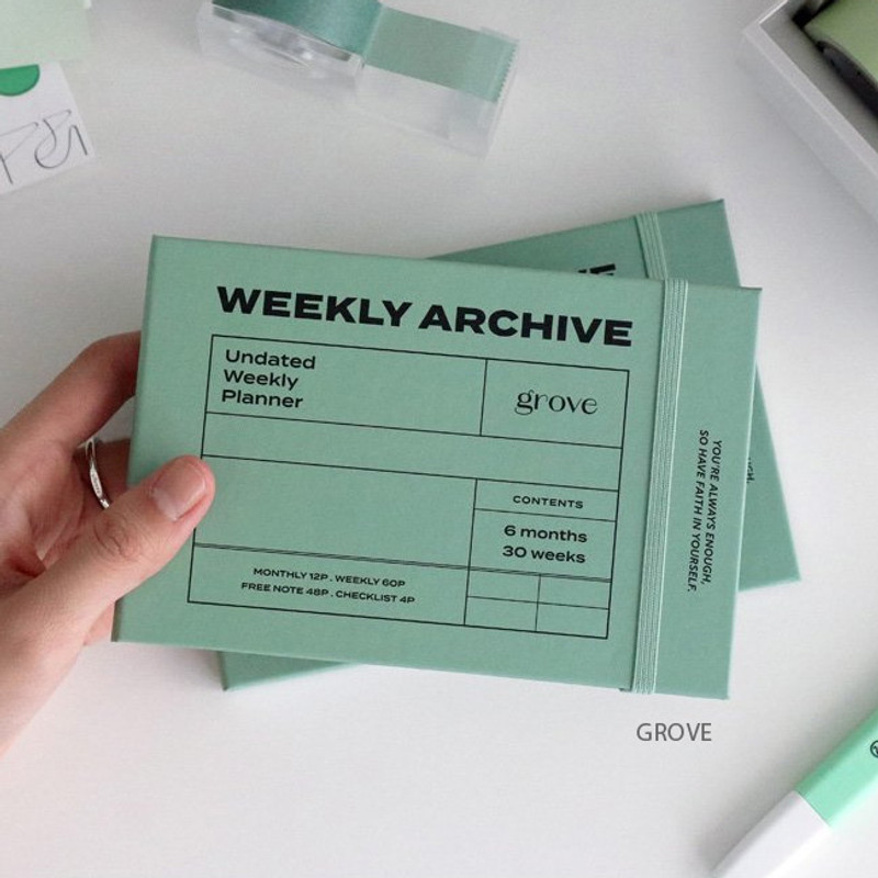 Grove - ICONIC Archive 6 months Dateless Weekly Planner Grove - ICONIC Archive 6 months Dateless Weekly Planner