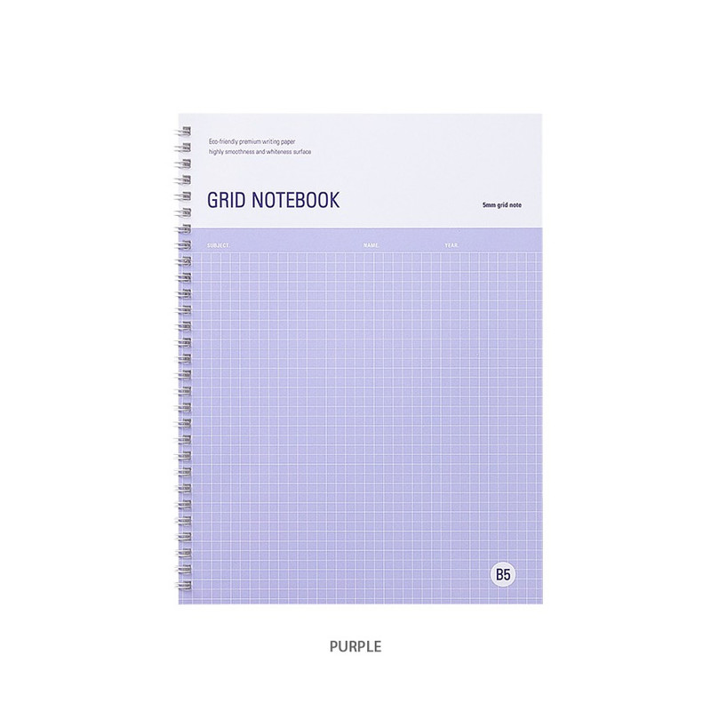 Purple - Fulfill Yourself B5 Twin Wire Grid Notebook