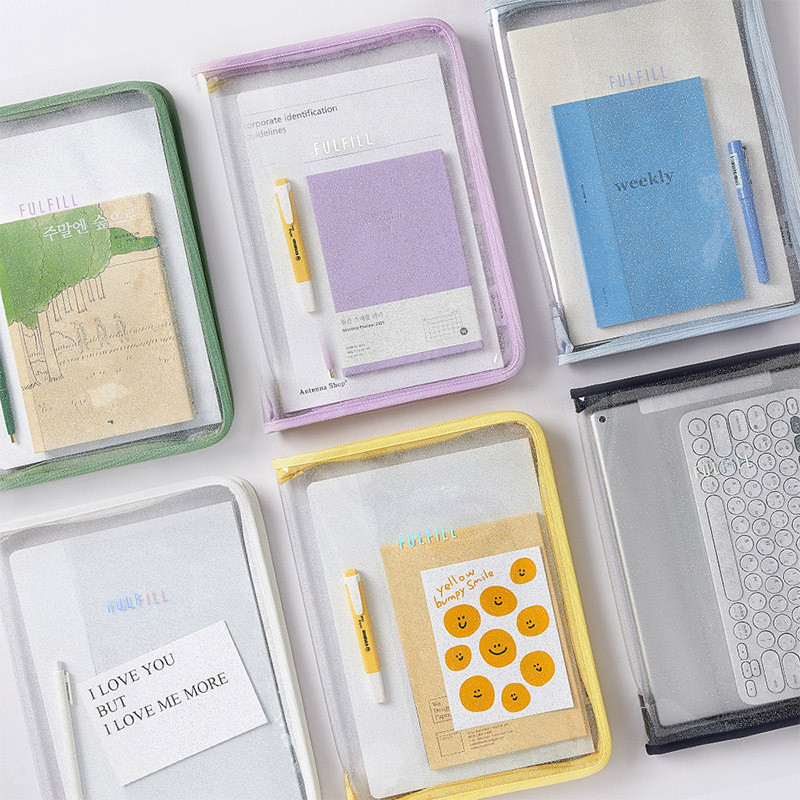 Table Talk Glitter Clear Zipper File Bag