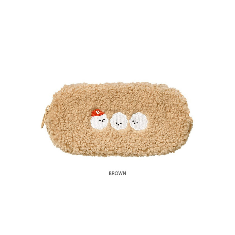 Brown - Pluffy Bichon Frise Pencil Case Pen Pouch Brown - Pluffy Bichon Frise Pencil Case Pen Pouch