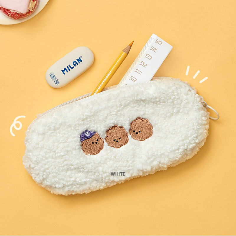 White - Pluffy Bichon Frise Pencil Case Pen Pouch White - Pluffy Bichon Frise Pencil Case Pen Pouch